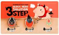 Elizavecca, Набор для очищения кожи носа от чёрных точек Milky Piggy Black Head Solution 3 Step Nose Strip, 10 мл