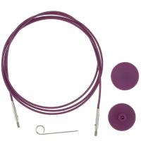 Тросик для спиц Knit Pro 10505, длина 150 см, общая длина 126 см, фиолетовый