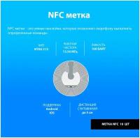 Метка NFC (10 штук) NTAG213/ Метка-наклейка НФС/ для автоматизации, умный дом, электронная визитка