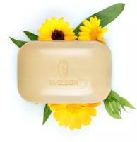 Weleda Растительное мыло с календулой Pflanzenseife Vegetaable Soap Calendula для бережного ухода за кожей малышей с 3-х лет и взрослых, 100 гр