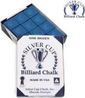 Мел для бильярда Сильвер Кап насыщенный синий / Silver Cup Royal Blue, 12 шт
