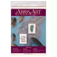 ABRIS ART Набор-брелок для вышивания крестом Перышко (APH-003), разноцветный, 3.5 х 3.5 см