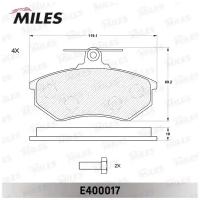 Дисковые тормозные колодки передние MILES E400017 (4 шт.)