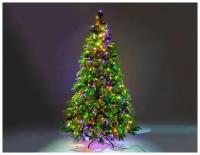 CRYSTAL TREES, Искусственная елка с гирляндой Власта 180 см, 500 разноцветных/теплых белых LED ламп, контроллер, литая + ПВХ KP6018