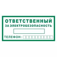 Знак ответственный за электробезопасность (Пленка самоклеящаяся 200x100)