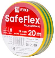 Изолента EKF SafeFlex 19 мм, 20 м, желто-зеленая