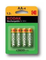 Аккумуляторная батарейка Kodak HR6-4BL 2600mAh Б0007871 1шт без блистера