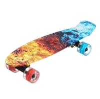 Пенни Борд Fish Skateboards 22" 56 см, LED-подсветка, огонь
