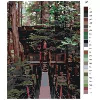 Картина по номерам Н50 "Домик в лесу", 40x50 см
