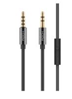 Кабель AUX 3.5mm Rock Multifunctional Audio Cable с пультом 800mm space gray