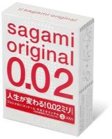 Ультратонкие презервативы Sagami Original 0.02 - 3 шт.,Sagami,полиуретан,прозрачный