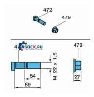 BPW 0980633110 09.806.33.11.0_болт колсный в сбореM22x1.5 89/54 с гайкой BPW ECO MAXX