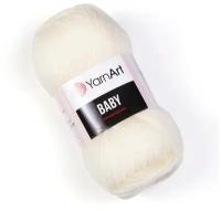 Пряжа для вязания YarnArt Baby (ЯрнАрт Беби) - 2 мотка 502 молочный, гипоаллергенная для детских изделий, 100% акрил, 150м/50г