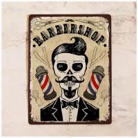 Табличка Barber shop, металл, 15х22,5 см