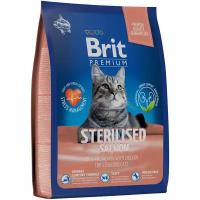 Brit Premium Cat Sterilised для стерилизованных кошек и кастрированных котов Лосось, 400 г