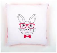 Подушка "Кролик в розовых очках" #PN-0155964 Vervaco Набор для вышивания 40 x 40 см Гладь