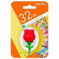 Флешка SmartBuy Wild Series Rose 32 ГБ, 1 шт., красный/зеленый