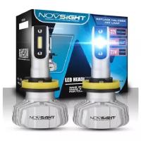 Светодиодная лампа Novsight N15 H8 цоколь PGJ19-1 50Вт 2шт 6500К белый свет LED автомобильная