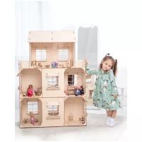 Большой коттедж для кукол 28-30 см/ Деревянный кукольный дом/ Развивающая игрушка/ Подарок