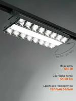 Трековый светильник светодиодный Jazzway PTR 2260R 1F2S 60w 3000K BL чёрный