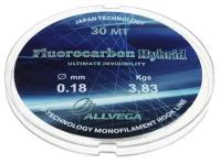 ALLVEGA Леска монофильная ALLVEGA Fluorocarbon Hybrid, диаметр 0.18 мм, тест 3.83 кг, 30 м, флюорокарбон 65%