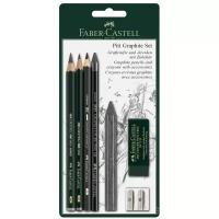 Набор карандашей ч/г Faber-Castell "Pitt Graphite", 5шт.+ластик+точилка, 2B/6B, заточен., блистер