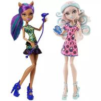 Monster High Mattel Набор кукол Вайперин и Клодин - Пугающий Макияж, Монстр Хай