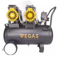 Бесшумный безмасляный компрессор Pegas pneumatic PG-2800*2 проф. серия