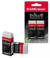 ErichKrause Набор ластиков 2 штуки Erich Krause MEGAPOLIS, 50 х 22 х 12 мм, мягкий, гипоаллергенный, в блистере