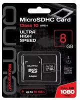 MicroSDHC 8GB QUMO Сlass 10 с адаптером SD