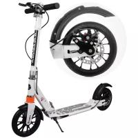 Складной городской самокат Scooter Disk Brake с дисковым тормозом и двумя амортизаторами, модель 2024 года Белый