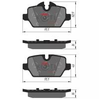 Дисковые тормозные колодки задние Kotl 1612KT для BMW 1 series, BMW 3 series, Mini Cooper Countryman, Mini Paceman (4 шт.)