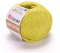 Пряжа для вязания YarnArt Baby Cotton (Бэби Коттон) - 1 моток 436 липа, для детских вещей и амигуруми, 50% хлопок, 50% акрил, 165 м/50 г