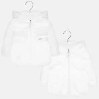 Куртка Mayoral двусторонняя меховая для девочек, размер 98 (3 года), цвет белый