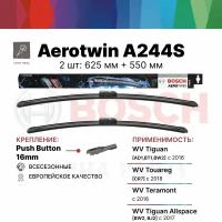 Щетки стеклоочистителя бескаркасные BOSCH Aerotwin A244S 625 мм / 550 мм. 3397014244