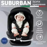 Автокресло поворотное группа 0123 (0-36) Sweet Baby Suburban 360 Isofix Black