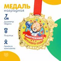 Медаль "Выпускник детского сада", 6,9 х 6,9 см