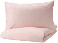 Комплект постельного белья ИКЕА ЙЭТТЕВАЛЛМО, 1.5-спальное, светло-розовый/белый