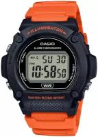 Наручные часы CASIO Collection W-219H-4AVEF, серебряный, оранжевый