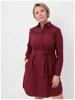 Платье женское KATHARINA KROSS KK-DT-005S-коричневый, Полуприталенный силуэт / Regular fit, цвет Бордовый, размер 50 (XL)