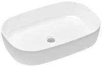 Накладная раковина в ванную Lavinia Boho Bathroom Sink Slim 33311003: умывальник из фарфора 54 см, прямоугольный, цвет глянцевый белый