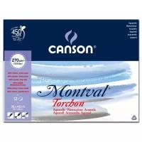 Блокнот для акварели, склейка Canson "Montval" Torchon 36х48 см 12 л 270 г