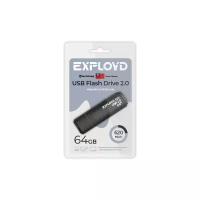 Флеш-накопитель USB 2.0, 64GB Exployd 620, чёрный (EX-64GB-620-Black)