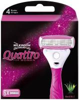 Wilkinson Sword / Schick Quattro for Women / Сменные кассеты для женской бритвы Quattro ( 6 шт)