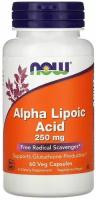 Альфа-липоевая кислота (ALA) NOW FOODS Alpha Lipoic Acid – Альфа-липоевая кислота 250 mg 60 Вегетарианские капсулы