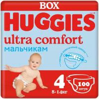 Huggies подгузники Ultra Comfort для мальчиков 4 (8-14 кг), 50 шт., 2 уп