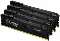 Kingston Модуль памяти DRAM 64GB 3200MHz DDR4 CL16 DIMM Kit 4x16Gb FURY Beast Black KF432C16BB1K4 64