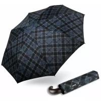 Складной мужской зонт Goroshek 537241-5 Черно-синяя клетка