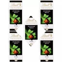 Lindt Excellence темный шоколад со вкусом мяты, 100 г 5 штук