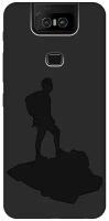 Матовый чехол Trekking для ASUS ZenFone 6 ZS630KL / Асус Зенфон 6 с эффектом блика черный